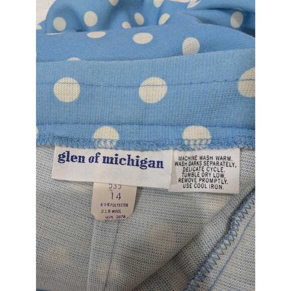Vintage Glen of Michigan Blue Polka Dot Maxi Skirt Size 14 (Fits M) - Picture 5 of 5